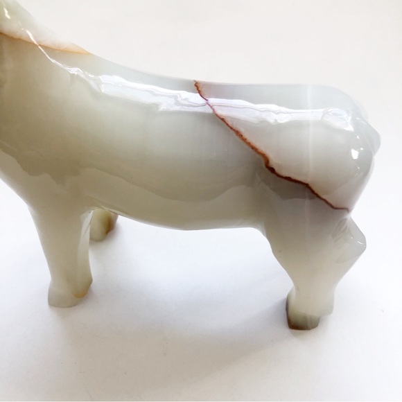 Vintage Handcarved Onyx Alabaster Reindeer Elk Moose Sculpture - Picture 9 of 9